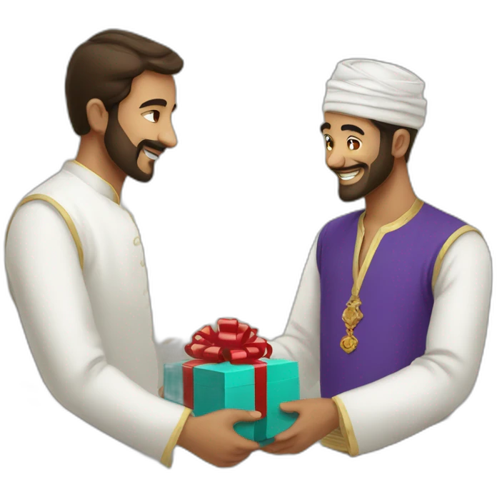 Hajji Firuz giving a gift emoji
