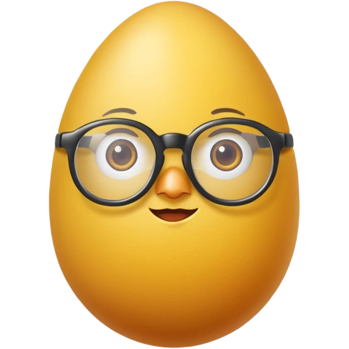 friendly yellow egg with glasses emoji