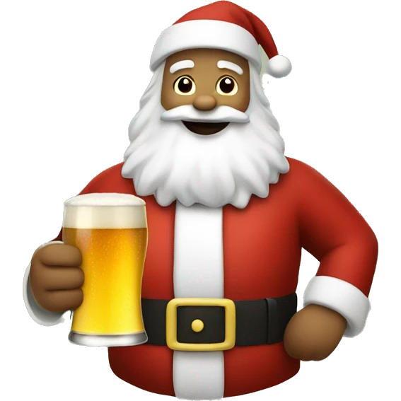 Santa with a beer emoji