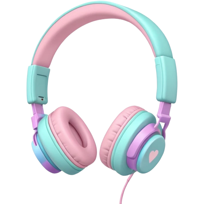 Colorful cute Pastel headphones  emoji