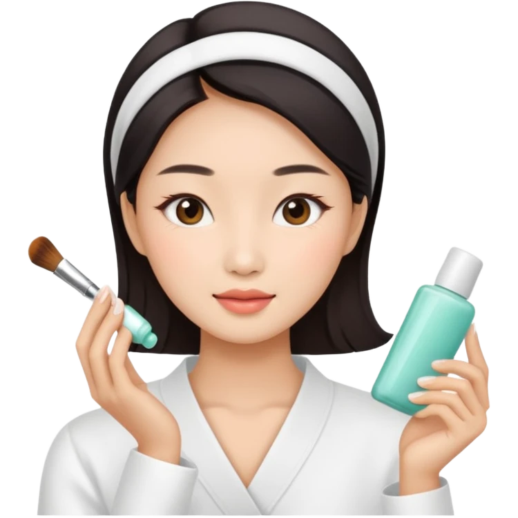 Asian women doing facial beauty emoji