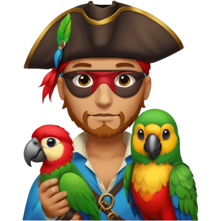 pirate and parrot emoji