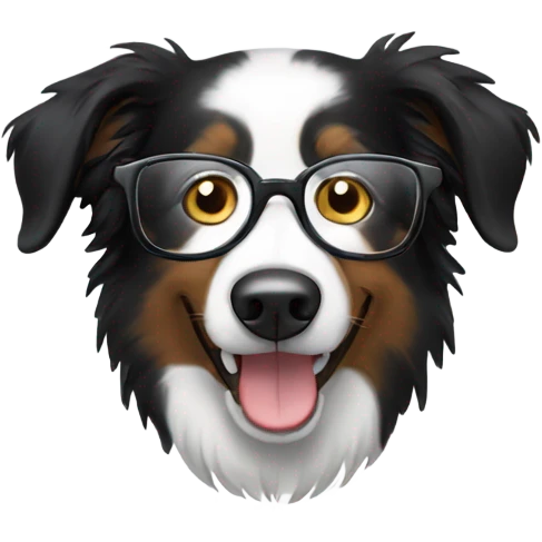 Border collie wearing glasses  emoji