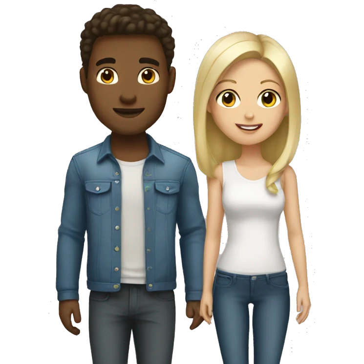 Brunette girl and blonde boyfriend  emoji