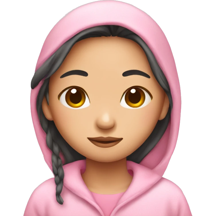 Asian girl in a pink pajama sleeping  emoji