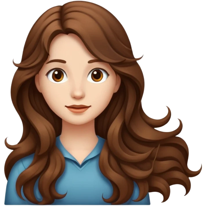 ragazza capelli mossi lunghi castani emoji
