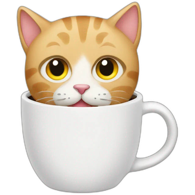 cat in a mug in a car emoji