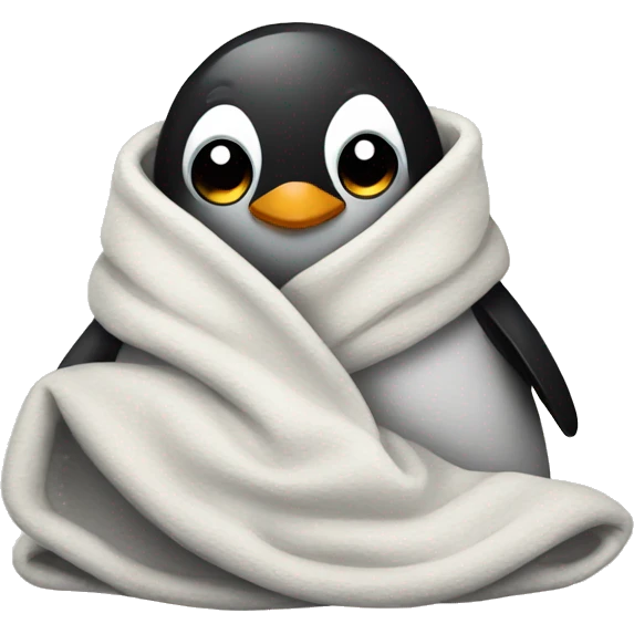 penguin in a blanket emoji