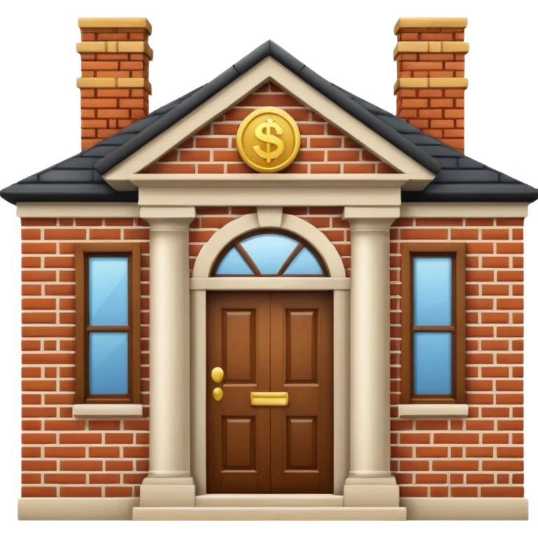 a bankhouse with money emoji