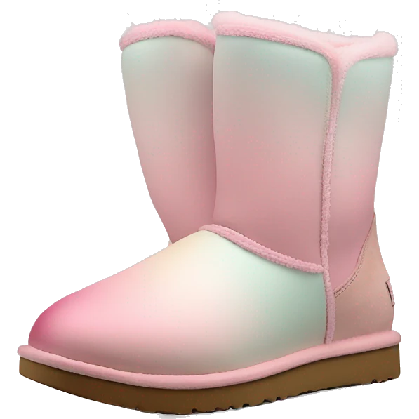 Pastel gradient pink hue platform short Ugg boots emoji