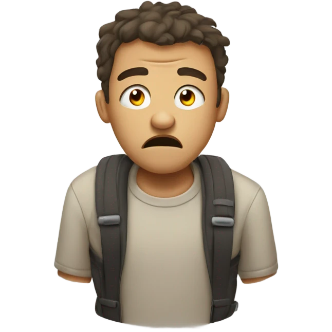 Tired guy saying uff  emoji