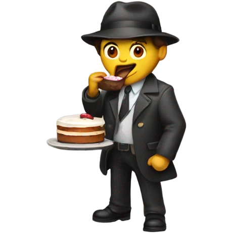 Detective eating cake emoji
