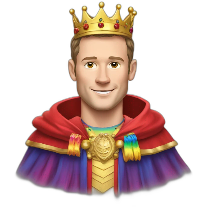 Jonathan Toews as a rainbow king with a royal robe on emoji