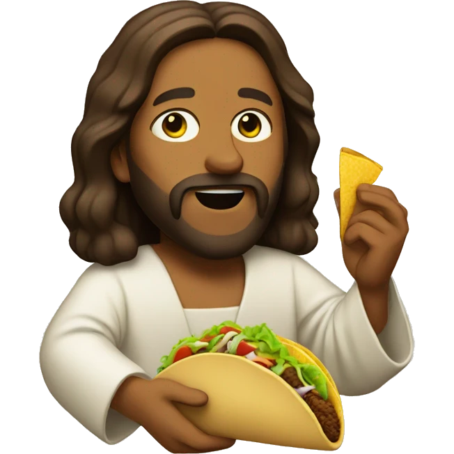 Jesus eating taco emoji