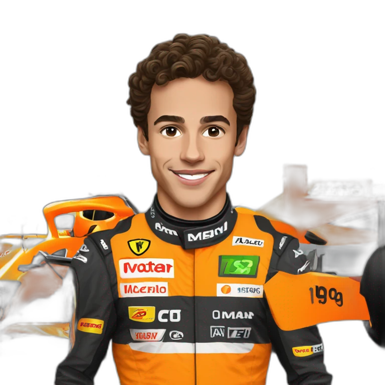 Lando Norris with Orange mclaren emoji