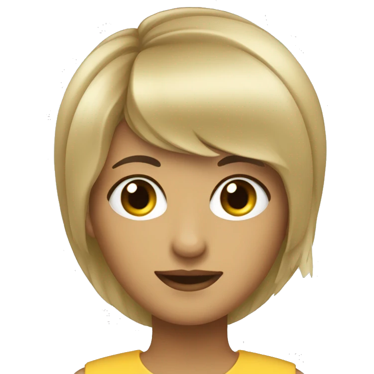 educadora con flequillo emoji