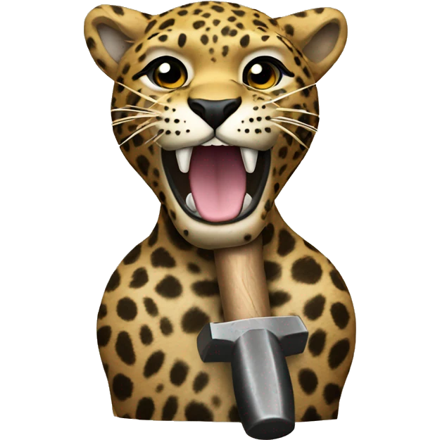 Leopard with a hammer emoji