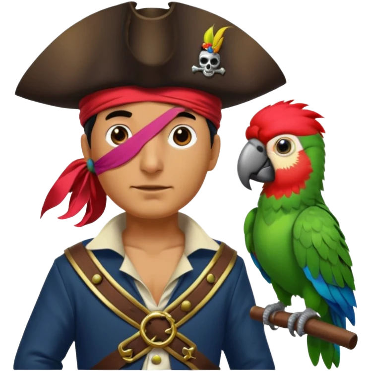 pirate and parrot emoji