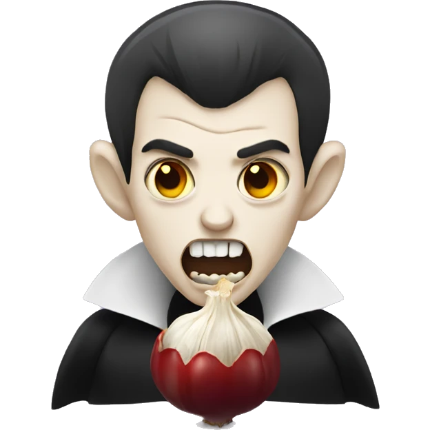Vampire with garlic emoji