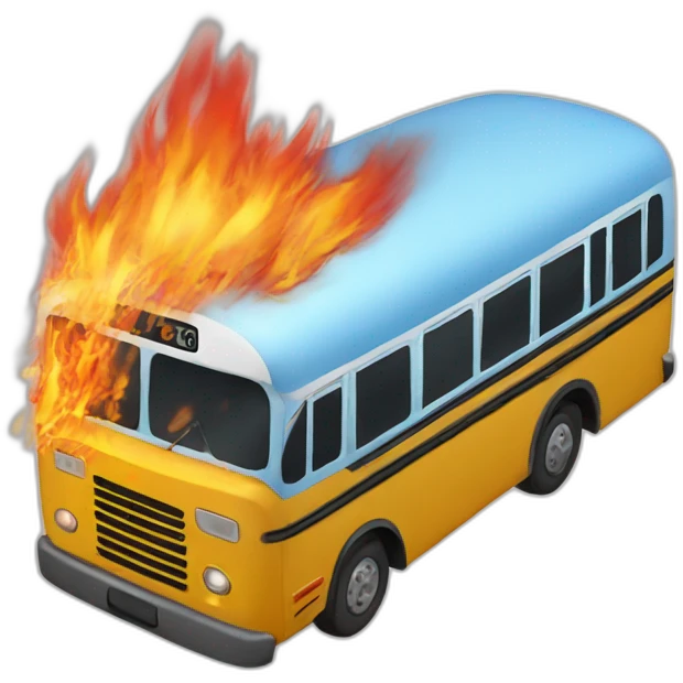 Bus con fuego emoji