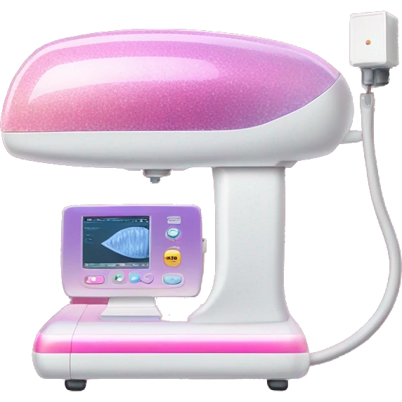 Pink ombre ultrasound machine with glitter emoji