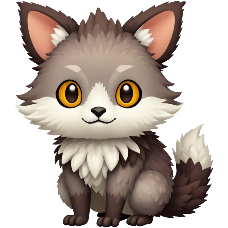 lush warm-colored Fakémon-Trico-creature (full body) emoji