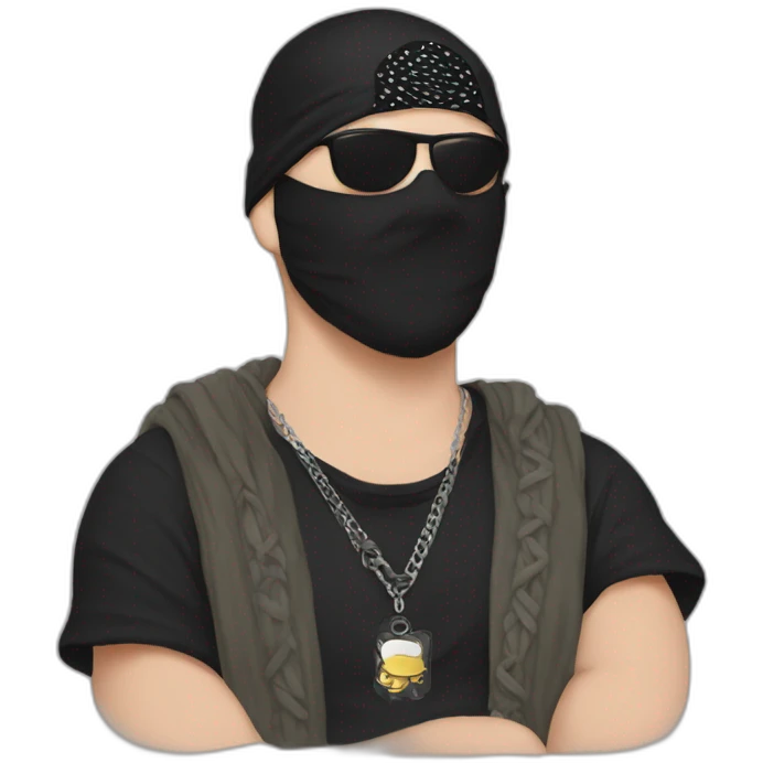 Jamey jasta with a black bandana mind blown emoji