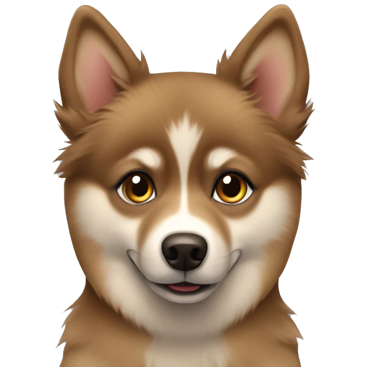 Brown pomsky  emoji