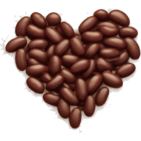 Rice and beans with heart shapes around it emoji