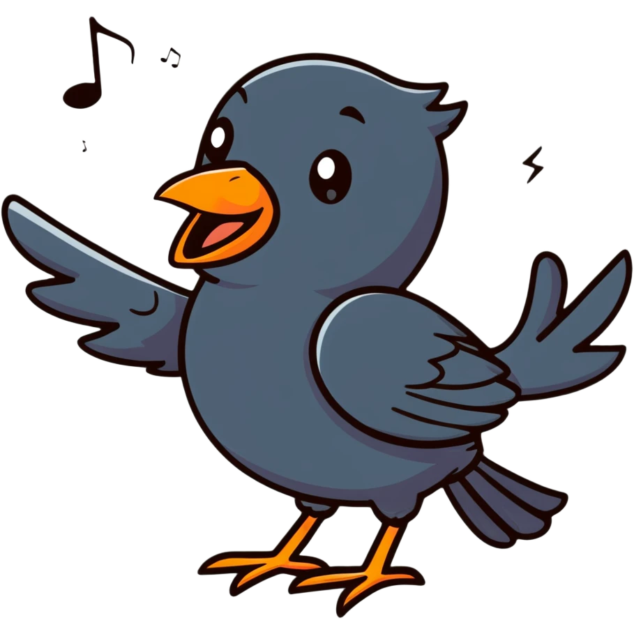 blackbird singing emoji