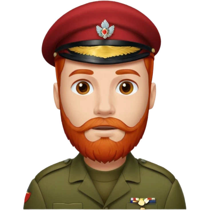 male soldier red hair style and bead emoji