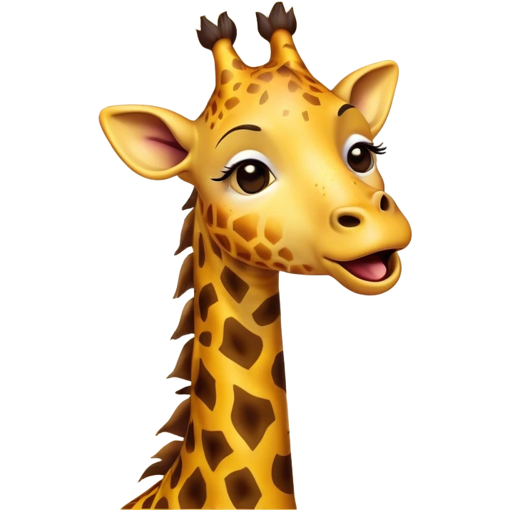 Cinematic Cute Yawning Giraffe Portrait Emoji, Head tilted slightly with a dramatic, wide-open yawn, showcasing a soft, patterned Fur of warm yellows and browns with a long, drooping neck and eyes barely open in drowsy contentment, Simplified yet irresistibly adorable features, highly detailed, glowing with a soft, cozy glow, high shine, relaxed yet expressive, stylized with a touch of savannah whimsy, bright and endearing, soft glowing outline, capturing the essence of a sleepy yet affectionate giraffe, so drowsy it feels like it could stretch right out of the screen and curl up for a nap! emoji