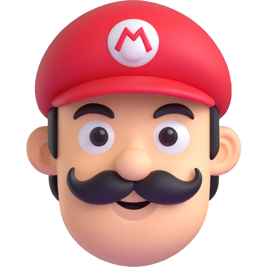 Mario with mustache and red cap emoji