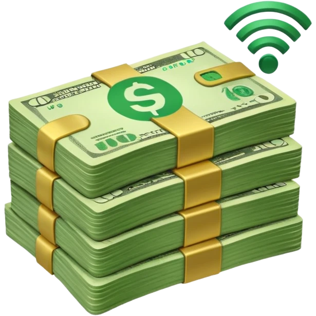 wifi money bill stack emoji