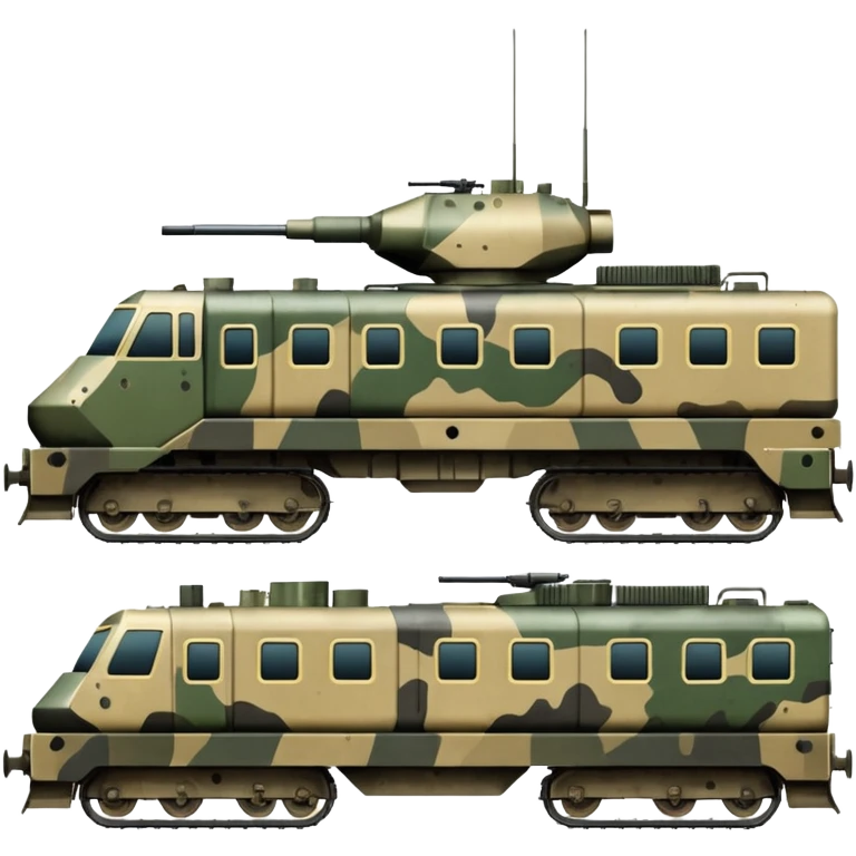 military train transporting armored vehicles, variant 2 emoji