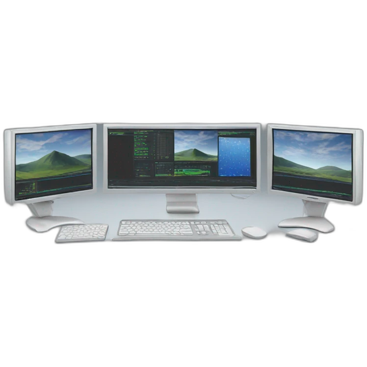 3 monitor setup emoji