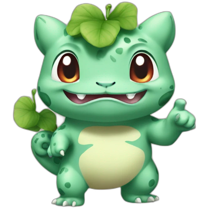 Bulbasaur with thumb up emoji
