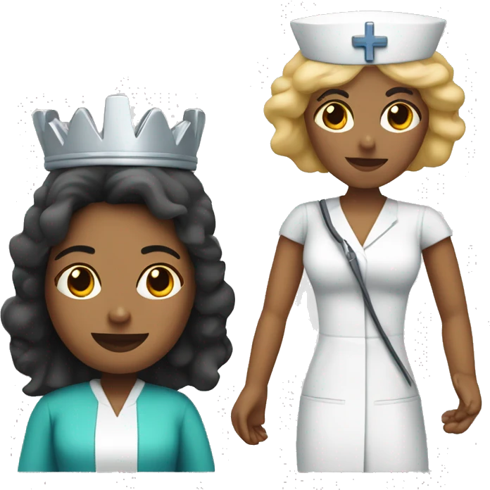white nurse with queen crown slaying  emoji