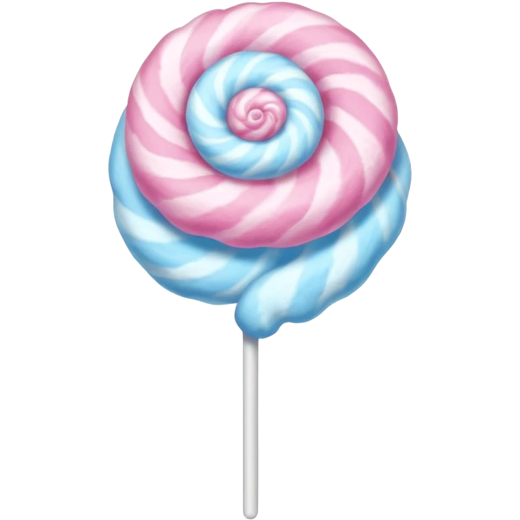 Cotton Candy, Pink Swirl Cotton Candy – classic fluffy pink spiral on a white stick. emoji