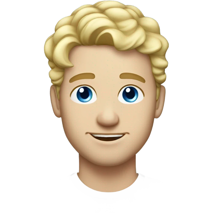 3/4 profile light curl blonde 30yo man blue eyed pale skin emoji
