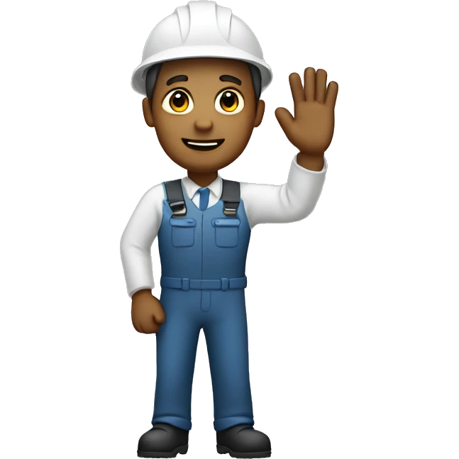 engineer raising hand emoji