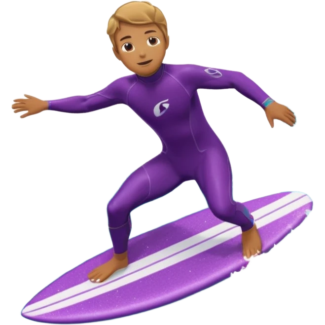 glitter surfer purple surf in wave ocean cian emoji