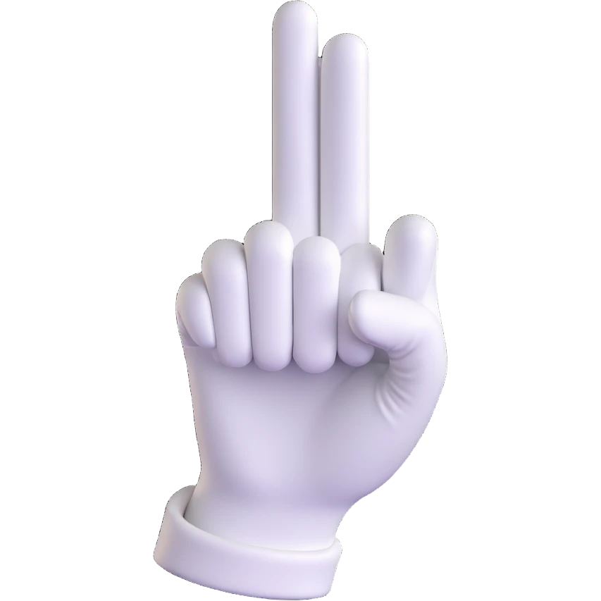 Super Mario's white glove with a finger pointing emoji