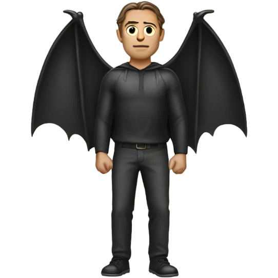 Man with bat wings emoji