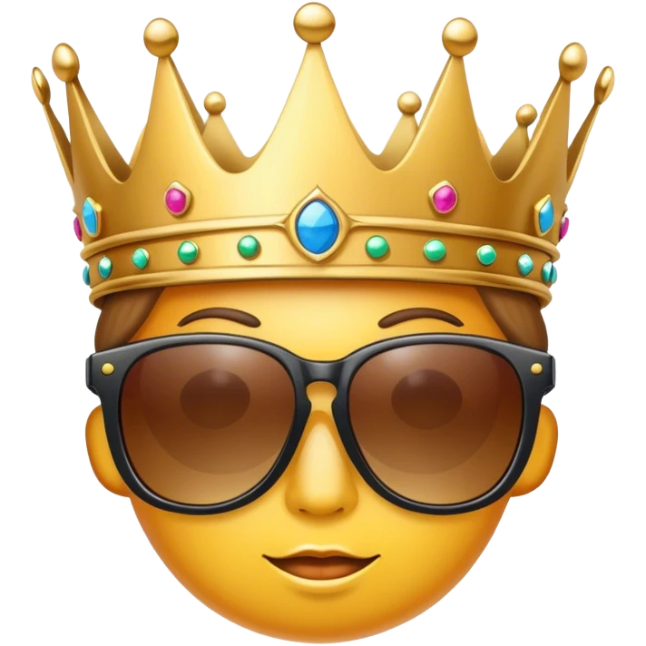 crown with sunglasses  emoji