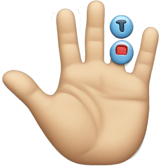 hand pushing 2 buttons emoji
