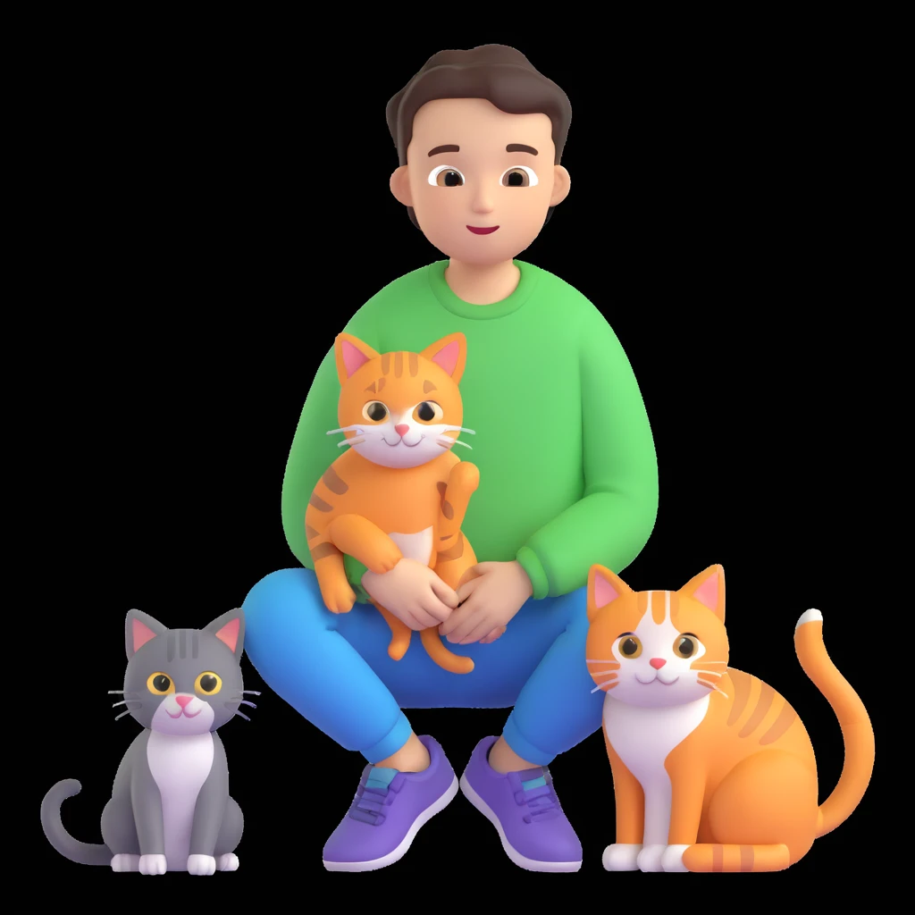 boy and cat pet emoji
