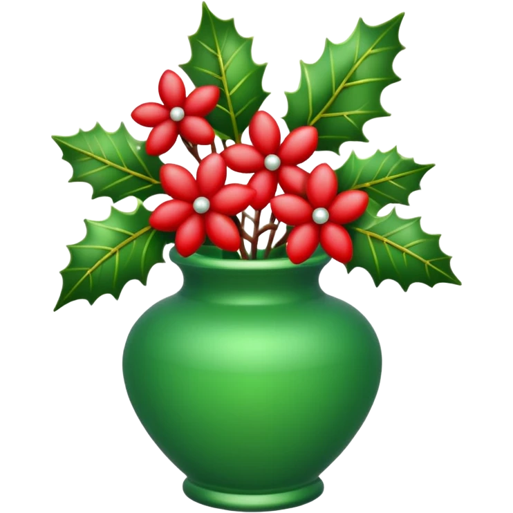 Christmas vase with flowers emoji