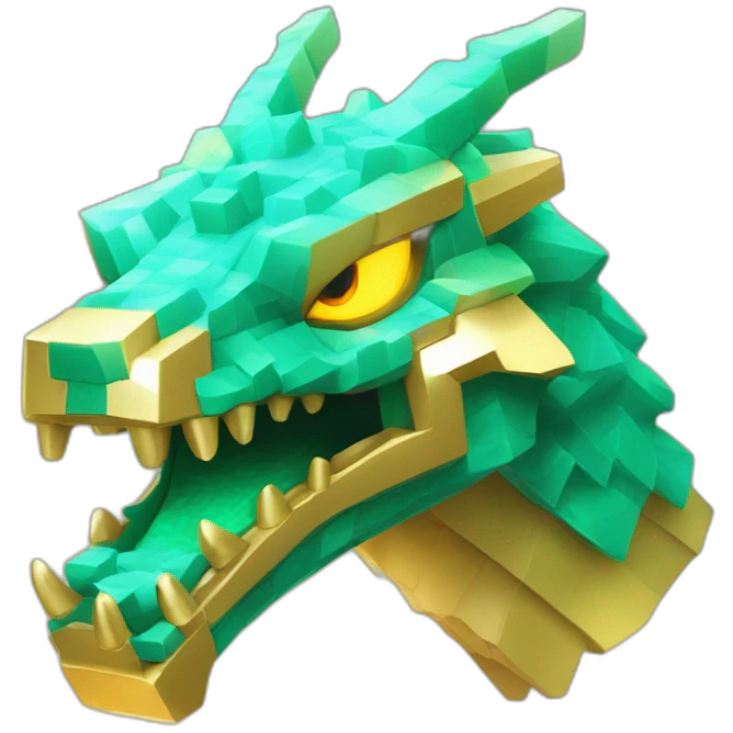 Minecraft Glow Gold Dragon Head Diamond Horn emoji