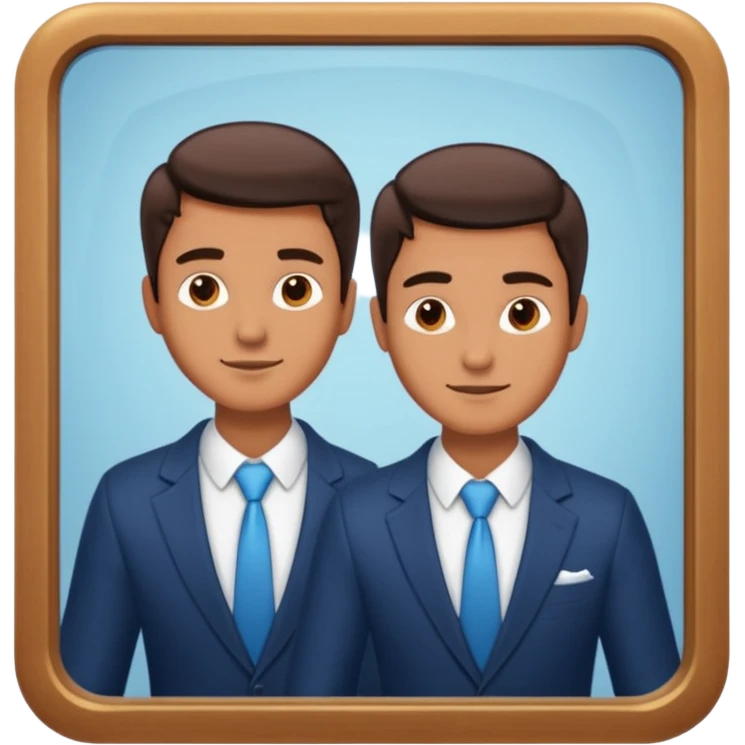 Narcissist fully dressed man looking in a mirror and admiring his reflection  emoji